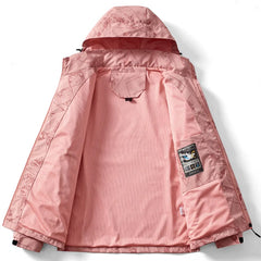 CHRLCK Women's Waterproof Hiking Jacket Reflective Windproof Running Jacket Women Camping Fishing Hunting Trekking Coats