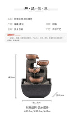 Lucky Automatic Water Flow Ornament - Circulating Water Coffee Table Desktop Decor for Office & Living Room