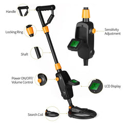 7.4 Inch Waterproof Kid Metal Detector Gold Detector Lightweight Search Coil (24"-35") Adjustable Metal Detector for Junior