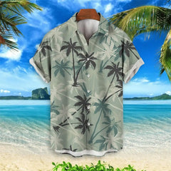 Summer Animal Crane Men's Hawaiian Shirt – 3D Plant & Flower Print Beach Shirt, Plus Size up to 5XL