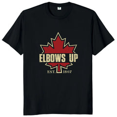 Elbows Up Canada" T-Shirt – Retro Canada Not the 51st State, Proud Canadian Gift, 100% Cotton Unisex Tee