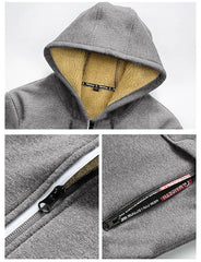 Sweatshirt Coat Front Pockets Warm Zipper Lamb Wool Jacket Men and Woman Winter Pure Color Plush Lined Cardigan Hoodie