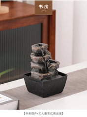 Lucky Automatic Water Flow Ornament - Circulating Water Coffee Table Desktop Decor for Office & Living Room