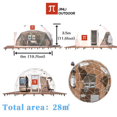 Luxury Geodesic Dome Tent – Transparent Spherical Glamping Tent for Outdoor Resort & Starry Sky Camping