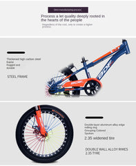 FJ&BDF 20-Inch Children's Mountain Bike – High Carbon Steel Frame, Lightweight with Shock Absorber & Double Disc Brakes | Outdoor Kids Bicycle