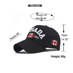 Canada Dad Baseball Cap – Unisex Cotton Cap with Embroidered Maple Leaf Flag, Outdoor Sun Hat for Adults