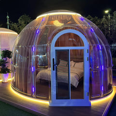Transparent PC Geodesic Dome Tent – Clear Round Igloo House for Catering, Events, Hotel Resorts & Luxury Celebrations