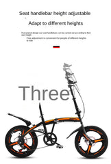 Cooya 20-Inch Folding Bicycle for Men & Women – Ultra Lightweight & Portable, No Installation Required | Adult Variable Speed Bicycle