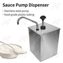 3.6L Stainless Steel Sauce Pump Dispenser | Commercial Kitchen Sauce Station | Ketchup & Black Pepper Sauce Dispenser