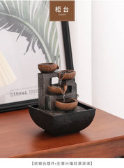 Lucky Automatic Water Flow Ornament - Circulating Water Coffee Table Desktop Decor for Office & Living Room