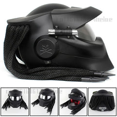 Iron Blood Warrior Predator Motorcycle Helmet – Personalized Full-Face Braid Helmet for Electric Motorbike | Casco de Moto