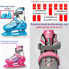 Beginners Breathable Adjustable Winter Ice Blade Speed Skates Shoes Children Ice Blade Warm Thermal Ice Hockey Skating Shoes