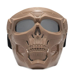 Skull Horror Motorcycle Mask Helmet – Open-Face Off-Road Helmet with Goggles | Cool Sports Riding Skull Mask for Bikers