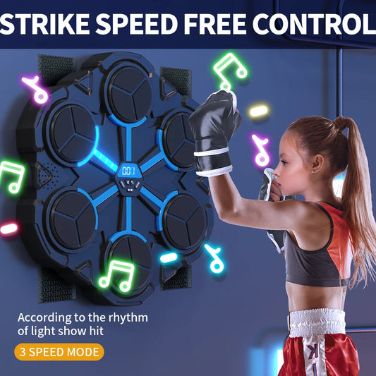 Smart Bluetooth Music Boxing Machine – Wall-Mounted Boxing Trainer with Music & LED Targets | Home Fitness & Stress Relief Equipment