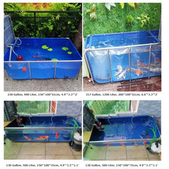 Vokanda Mini Complete Aquarium - 160 Gallon (610L) Betta & Koi Fish Tank, 3.3' x 3.3' x 2'