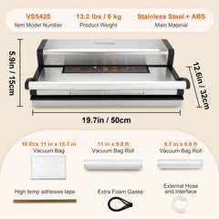 VEVOR Commercial Vacuum Sealer Machine – Multifunctional Automatic Food Packaging with Bag Roll Storage Cutter for Home Kitchen Use