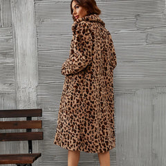 Leopard Coat Women Faux Fur Coat Luxury Winter Warm Plush Jacket Fashion Artificial Fur Female Outwear High Quality Top
