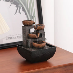 Lucky Automatic Water Flow Ornament - Circulating Water Coffee Table Desktop Decor for Office & Living Room