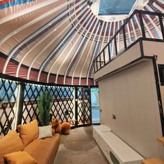 Large Mongolian Yurt Tent – Double Slope Steel & Bamboo Frame, Water-Resistant PVC, Glamping, Farmhouse, Restaurant, BBQ