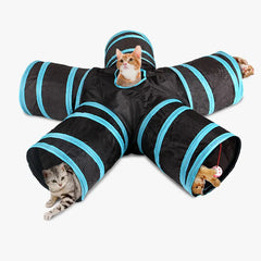 Foldable Cat Tunnel – Interactive Pet Toy with Breathable Material & Crinkle Paper for Indoor Play