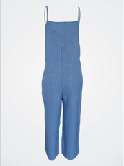 Women's Loose Casual Jumpsuit – Solid Color Summer Vest Overalls, Trendy Sleeveless Jumpsuit