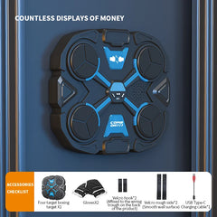 Smart Bluetooth Music Boxing Machine – Wall-Mounted Boxing Trainer with Music & LED Targets | Home Fitness & Stress Relief Equipment
