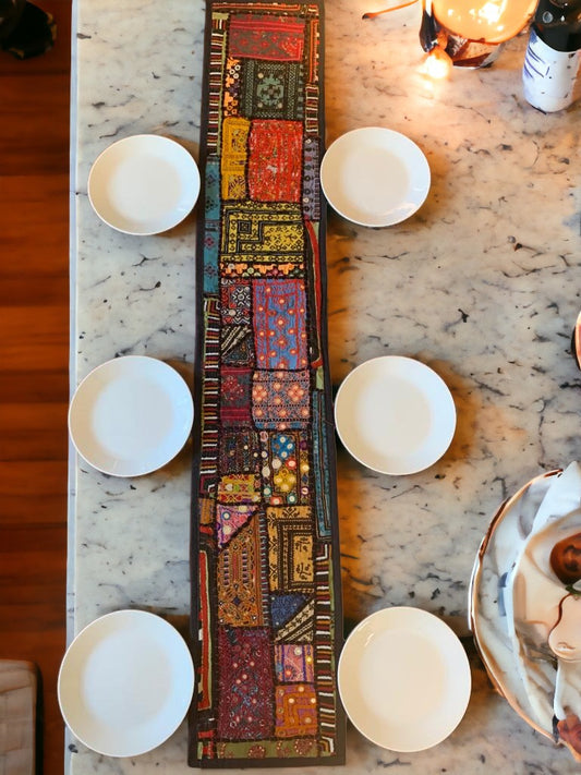 Handmade Table Runner - Colorful Patterns and Patchwork for Stylish Home Decor