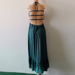 Backless Bohemian Beach Maxi Dress Cotton