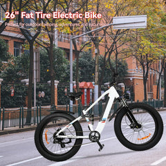 Electric Bike For Adults - 500W Motor 25MPH Speed Removable Battery 48V 12AH, 26 Inch Fat-Tire Electric Bicycle, 8 Speed Battery Powered Mountain Bicycle US only