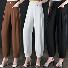Harem Pants High Waist Drape Ice Silk Bloomers Loose Casual