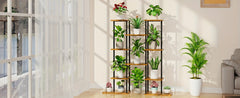 6-Tier Indoor Plant Stand with Grow Lights - 40" Metal Corner Shelf for Multiple Plants & Flowers