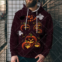 Pull imprimé de la série tête de citrouille d'Halloween à la mode