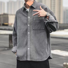 Haut de chemise ample en velours côtelé pour hommes