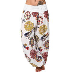 Digital Floral Print Casual Jumpsuit Harem Pants