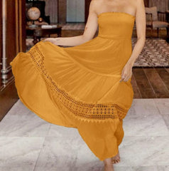 Lace Patchwork Holiday Long Dress