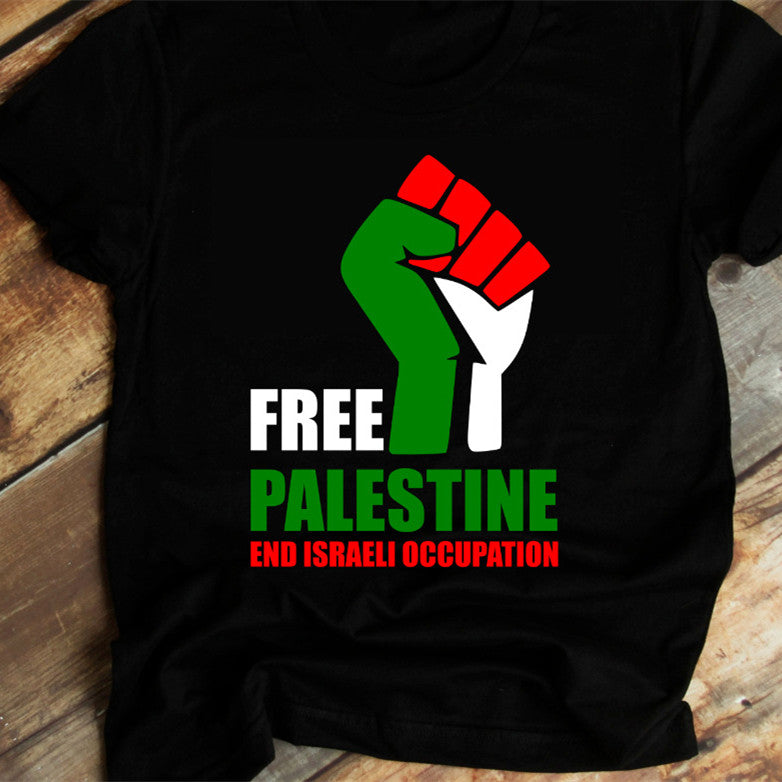 FREE PALESTINE Casual Short-sleeved T-shirt