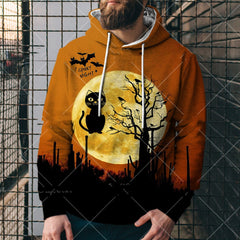 Pull imprimé de la série tête de citrouille d'Halloween à la mode