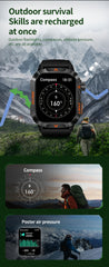 Smart Watch (Answer/Call) Outdoor Sports Watch LED Altimeter Barometer 100+ Sports Modes 600mAh Battery Multimedia Message Viewing Weather Pedometer Fitness Tracker for Android iPhone Gift