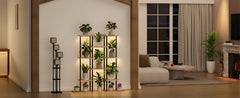 6-Tier Indoor Plant Stand with Grow Lights - 40" Metal Corner Shelf for Multiple Plants & Flowers