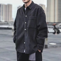 Haut de chemise ample en velours côtelé pour hommes