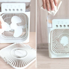 3 In 1 Air Humidifier Cooling USB Fan LED Night Light Water Mist Fun Humidification Fan Spray Electric Fan