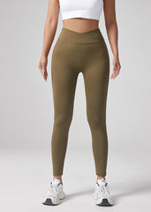 V-waist Elastic Sports Leggings, Women's Peach Hip Lifting Running Speed Drying Yoga Pants