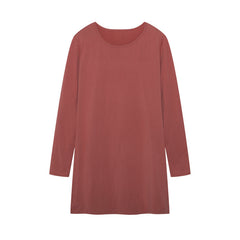 Women's Long Sleeve Slim Fit Slimming Slit Long T-shirt