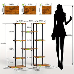 6-Tier Indoor Plant Stand with Grow Lights - 40" Metal Corner Shelf for Multiple Plants & Flowers