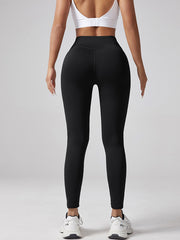 V-waist Elastic Sports Leggings, Women's Peach Hip Lifting Running Speed Drying Yoga Pants