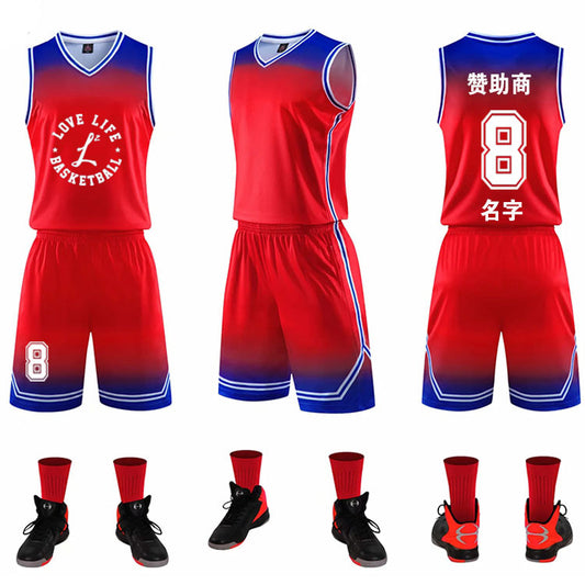 Gradient Basketballuniform Sportanzug Kinder Erwachsene Schweißabsorbierende Basketballuniform