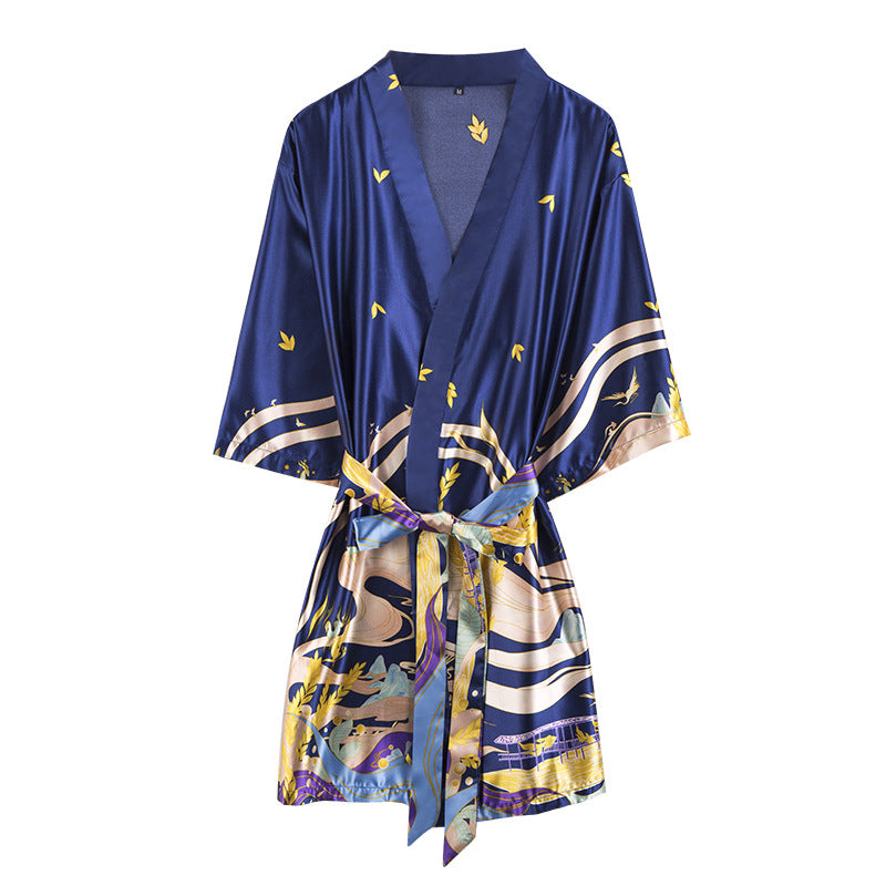 Summer silk robe