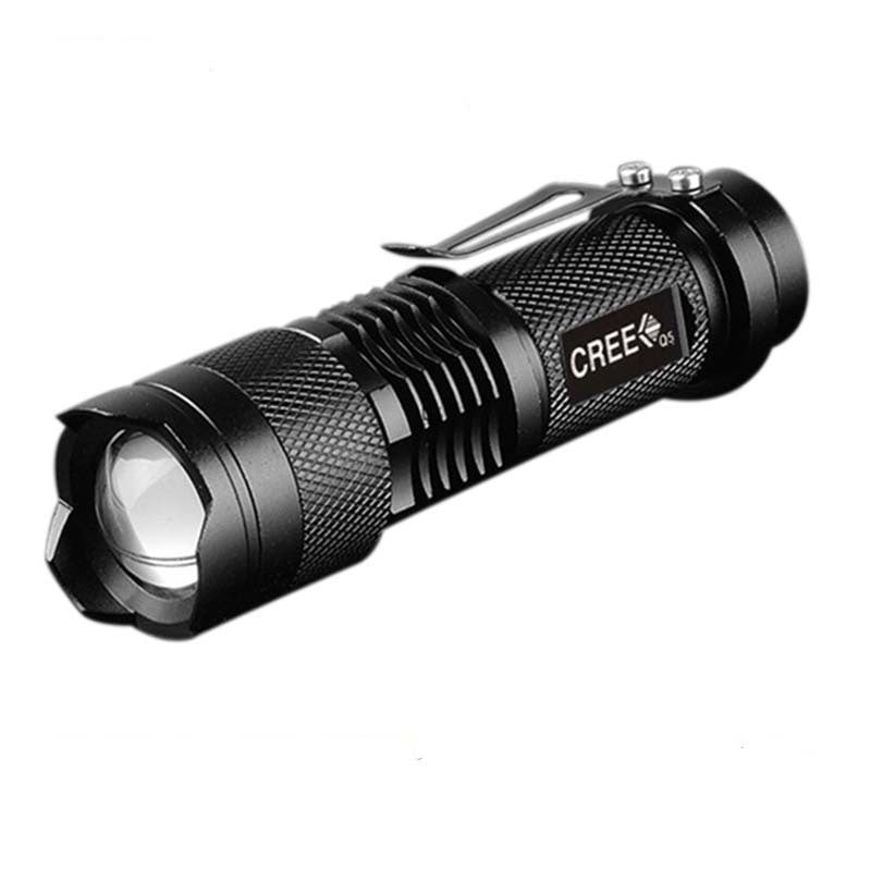 Telescopic zoom LED flashlight