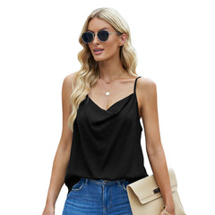 Top Loose V-Ausschnitt Chiffon Tank Top Damen