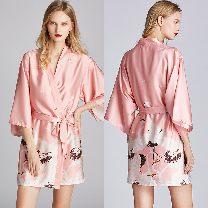 Summer silk robe
